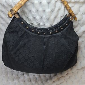 Gucci Black Bamboo Handle Bag